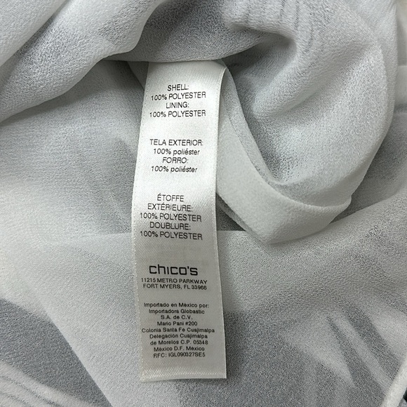 Chico's Fabulous Stripe Pleated Cold-Shoulder Top Size 3 - Picture 10 of 14